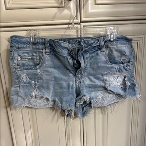 American 🇺🇸 Eagle 🦅 Stretch Super Low Shortie 🩳 with Lace pockets